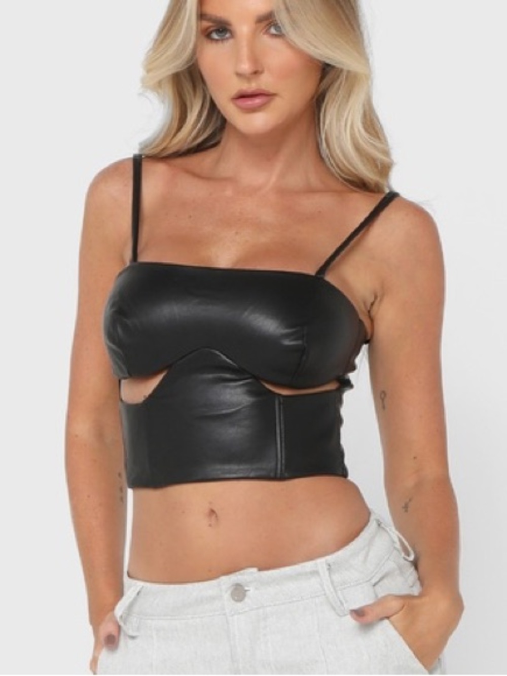 NWOT BY.DYLN Peggy Corset Top in Black